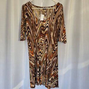 NWT- Fantazia Abstract print dress